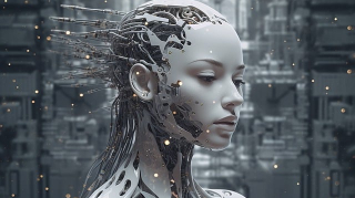 Immagine grafica di una donna robot